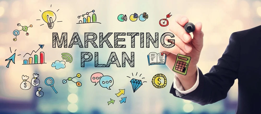 A person holding a blueprint with a well-defined roofing marketing plan, highlighting goals, target audience, key messages, and strategies for success in the roofing industry.